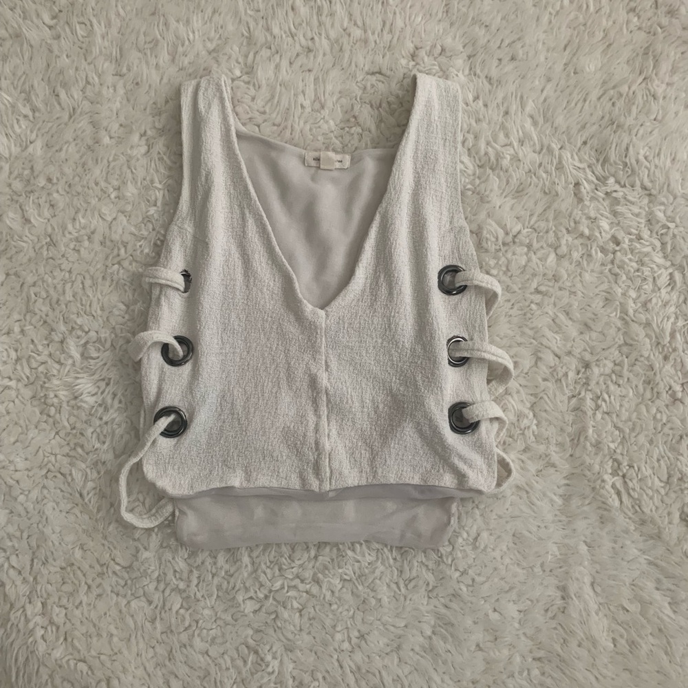 white tank top with open sides